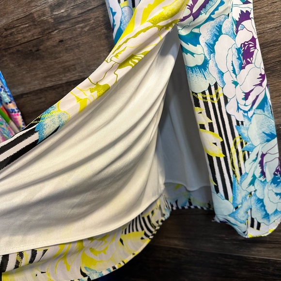 Worthington Yellow and Blue Floral Pleated Maxi Skirt Casual - Picture 6 of 9